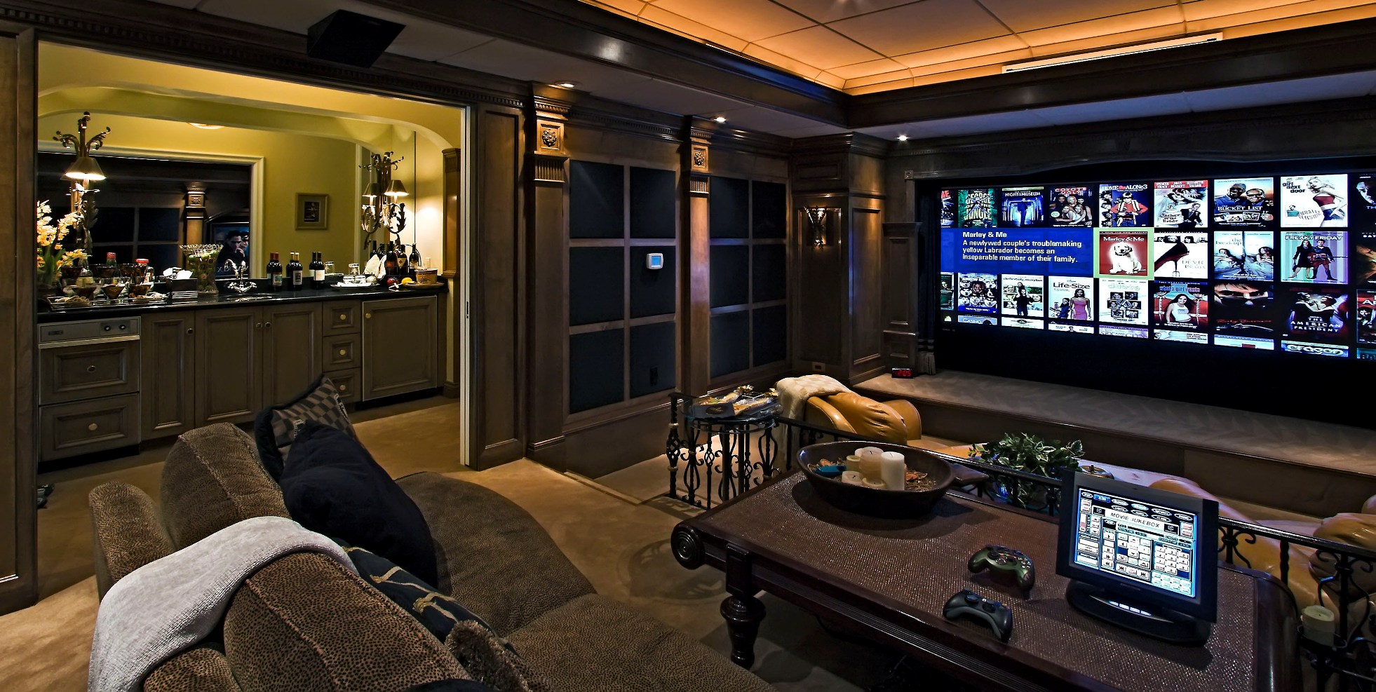 movie theater themed living room